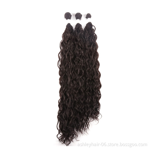 High Temperature Fiber Human Hair Quality French Wave Synthetic Remy Weft Hair Extensions